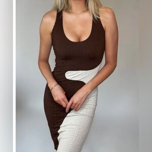 4si3nna women’s brown and white Victoria dress size medium